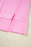 Bow & Sequin XOXO Exposed Seam Slit Hem Baggy Sweatshirt- 3 Colors