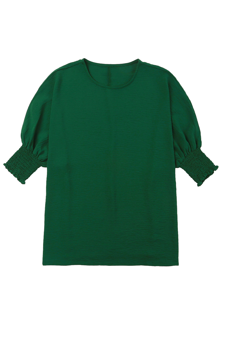 Shirred Cuffs Short Sleeve Blouse- 2 Colors
