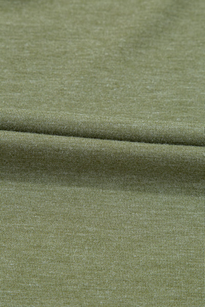 Jungle Green Solid Color Ruffle Hem Wide Leg Pants