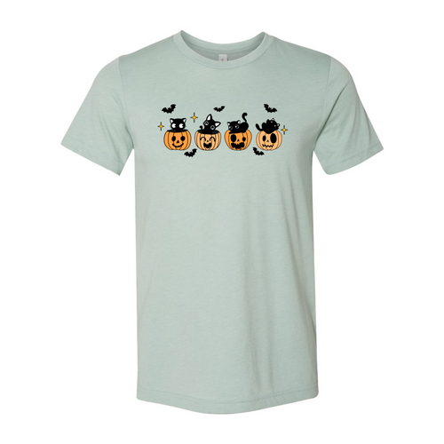 Unisex Black Cats, Pumpkins, & Bats Halloween T-Shirt-  7 Colors