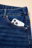 Plus Size Acid Wash Lace-Up Jeans- 4 Colors