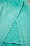 Yellow Cream Solid Color Washed Sleeveless Top Split Skort Cotton 2pcs Outfit