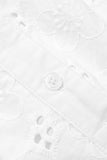 V-Neck Short Sleeve Eyelet Button-Up Blouse- 3 Colors