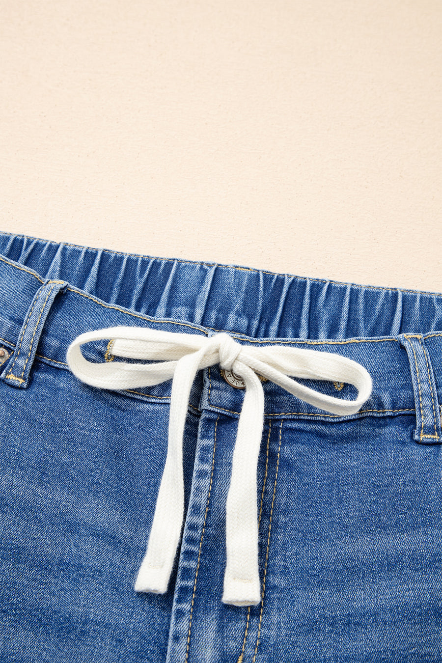 Plus Size Acid Wash Lace-Up Jeans- 4 Colors