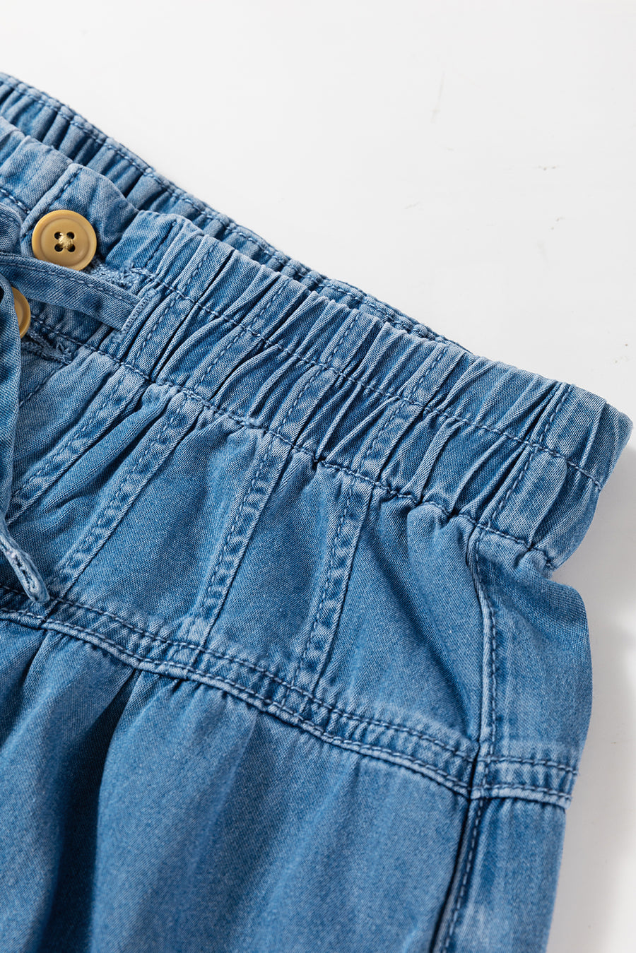 Mineral Wash Button-Up High-Waist Wide Leg Jeans
