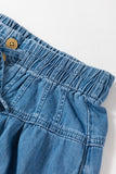 Mineral Wash Button-Up High-Waist Wide Leg Jeans