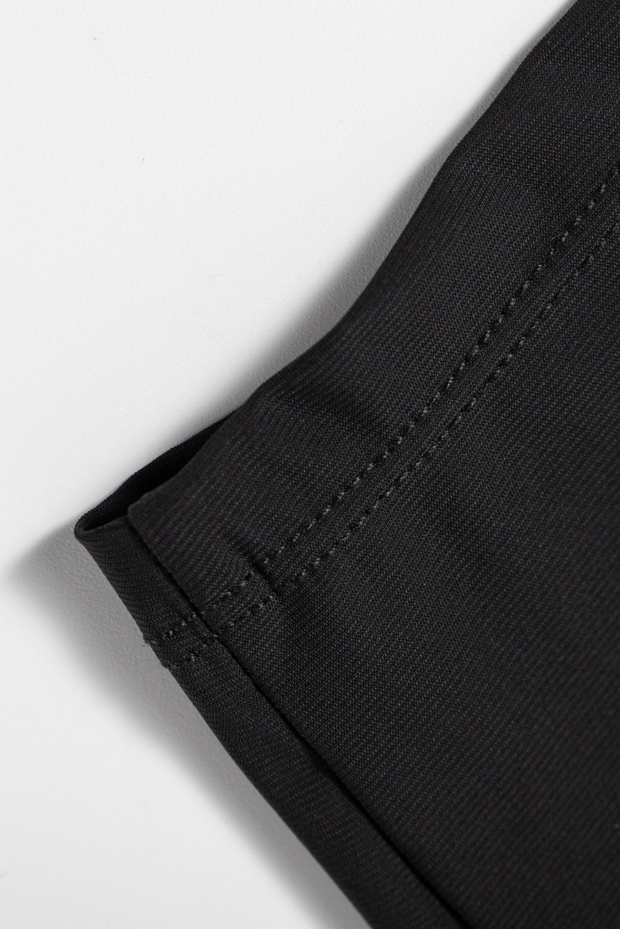 Black High-Waist Wide Band Back Pocket Swim Shorts