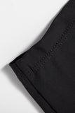 Black High-Waist Wide Band Back Pocket Swim Shorts