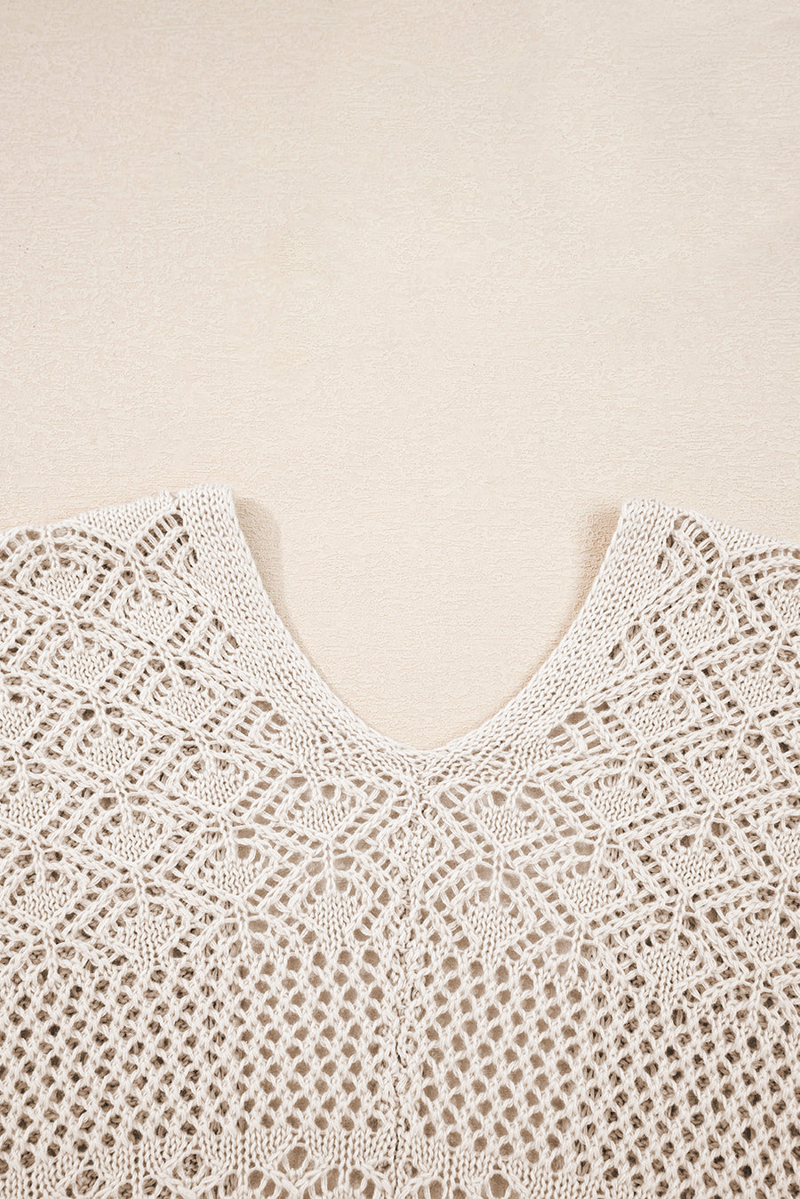 Redwood Burl Mix Pattern Hollow Knit Open Front Cardigan