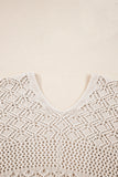 Redwood Burl Mix Pattern Hollow Knit Open Front Cardigan
