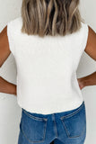 Sleeveless Knit Button-Up Sweater with Pockets- 2 Colors