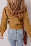 Jurassic Gold Crochet Balloon Sleeve Sweater
