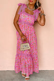 Floral Lace Tied Strap Empire Waist Maxi Dress- 2 Colors