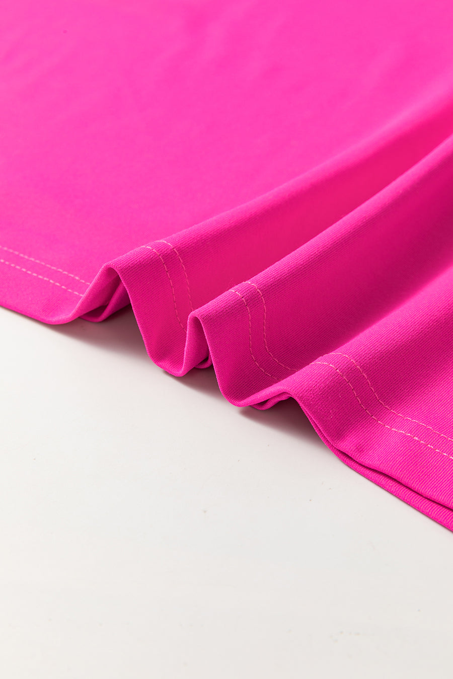 Neon Pink Contrast Neckline T-Shirt Mini Dress