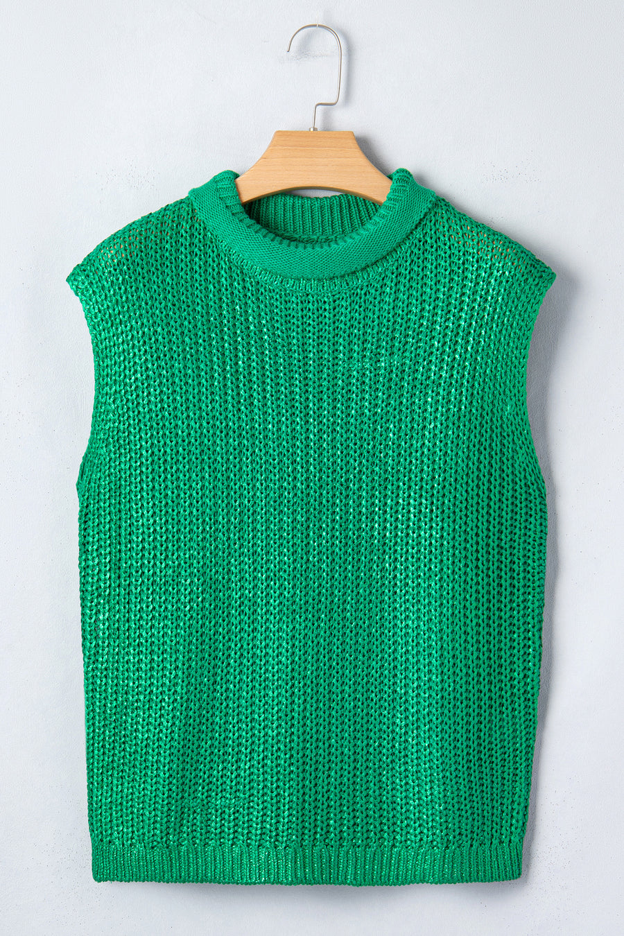 Knit High Neck Cap Sleeve Sweater- 2 Colors