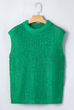 Knit High Neck Cap Sleeve Sweater- 2 Colors