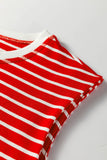 Striped Ribbed Crew Neck Muscle Tee- 2 Colors