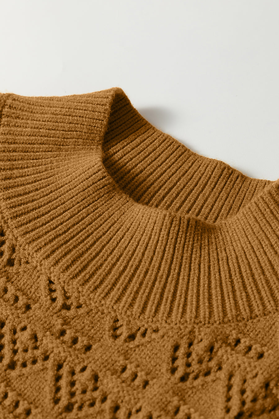 Jurassic Gold Crochet Balloon Sleeve Sweater
