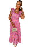 Floral Lace Tied Strap Empire Waist Maxi Dress- 2 Colors
