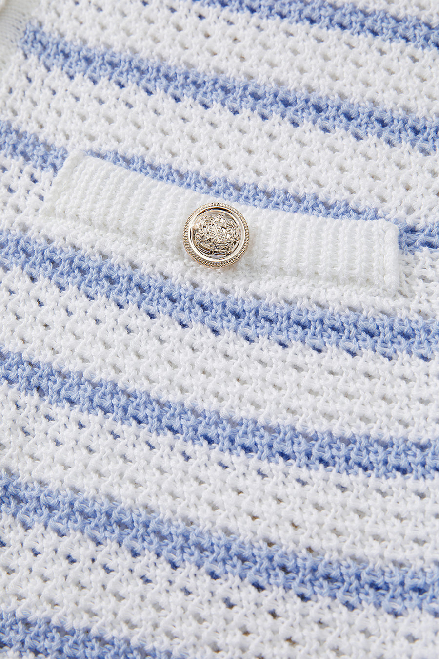 Striped V-Neck Button-Up Knit Vest- 2 Colors