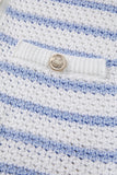 Striped V-Neck Button-Up Knit Vest- 2 Colors