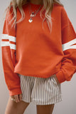 Varsity Striped Sleeve Loose Fit Sweatshirt- 8 Colors