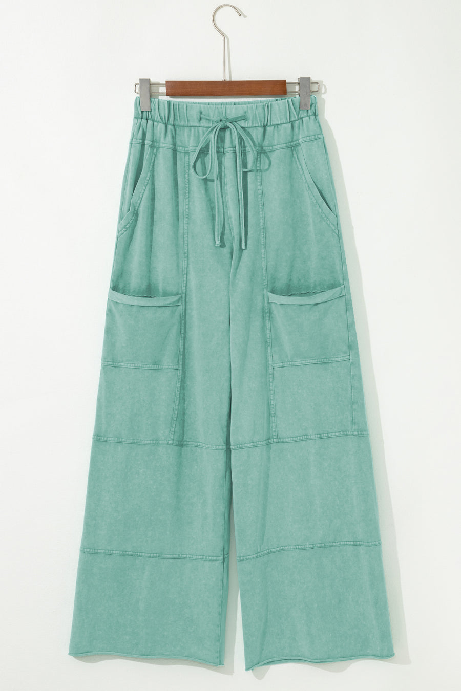 Mineral Wash Exposed Seam Wide Leg Cargo Pants- 3 Colors