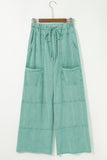 Mineral Wash Exposed Seam Wide Leg Cargo Pants- 3 Colors
