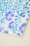 Plus Size Periwinkle Leopard Print V-Neck Short Sleeve T-Shirt
