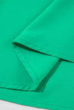 Bright Green Ruched Front Puff Sleeve Plus Size Maxi Dress