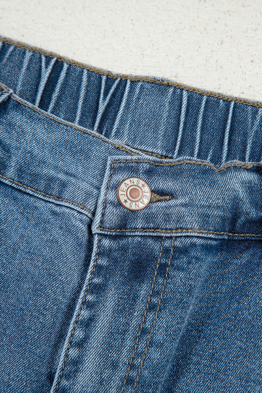 Stone Blue Star Patchwork Light Wash Wide Leg High-Waist Jeans