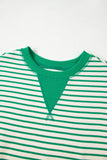 Striped Ruffle Sleeve Crew Neck T-Shirt- 3 Colors