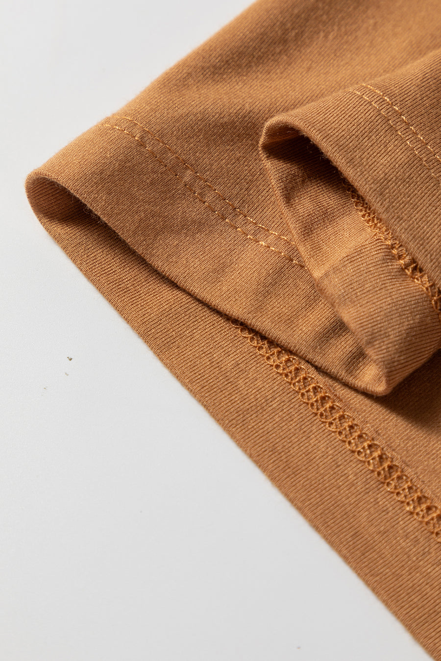 Chestnut Solid Color Long Sleeve Slim Fit Top