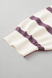 Striped Exposed Seam Patchwork Loose Fit Sweater- 4 Colors