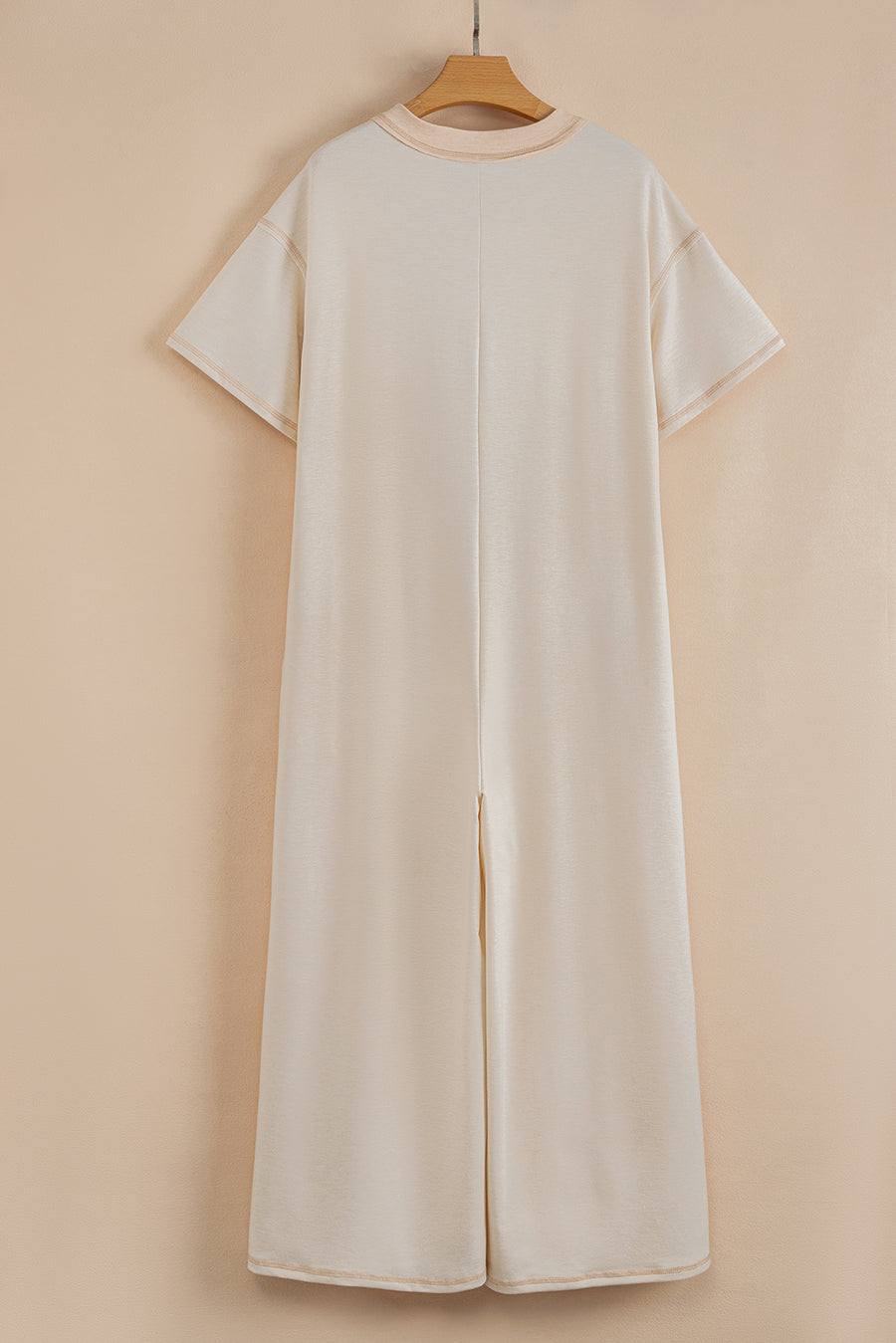 Button-Up Patchwork Pocket Short Sleeve Jumpsuit