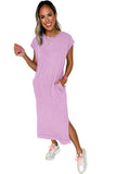 Mineral Wash T-Shirt Dress with Pockets- 3 Colors