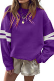 Varsity Striped Sleeve Loose Fit Sweatshirt- 8 Colors