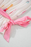 Plus Size White Wine & Heart Print Bow Decor Pajama Set