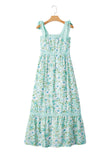 Floral Lace Tied Strap Empire Waist Maxi Dress- 2 Colors