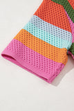 Color Block Openwork Knit T-Shirt