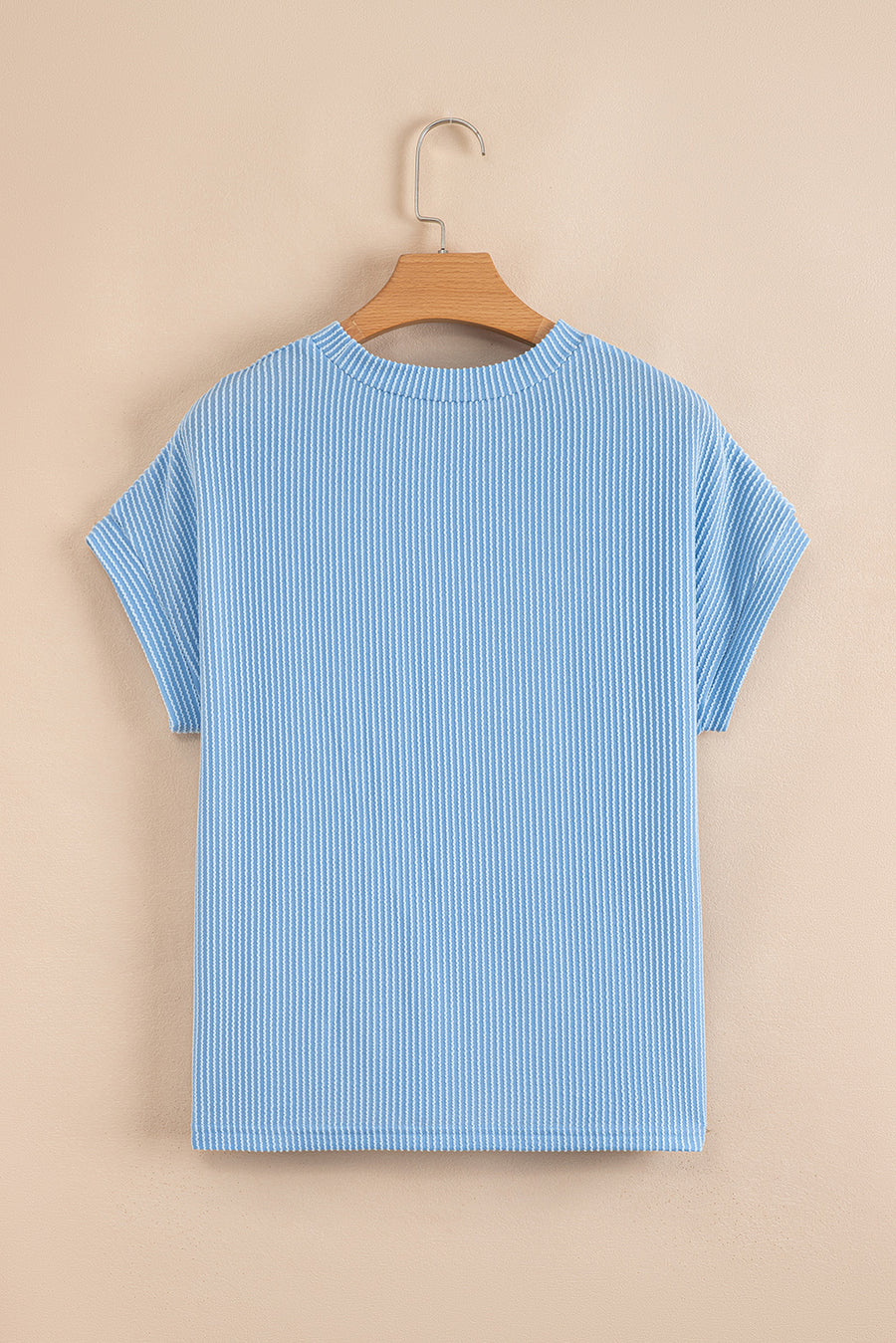 Twist Ribbed Color Block Pocket Crew Neck T-Shirt- 4 Colors