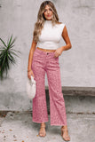 Print Frayed Edge Wide Leg High-Waist Jeans- 7 Styles