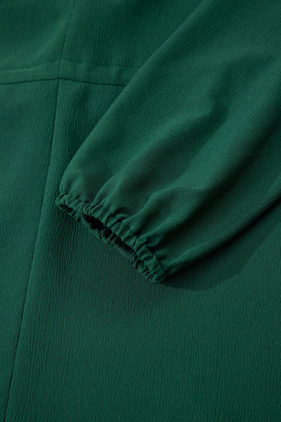 Solid Long Sleeve Button V-Neck Tiered Maxi Dress- 2 Colors