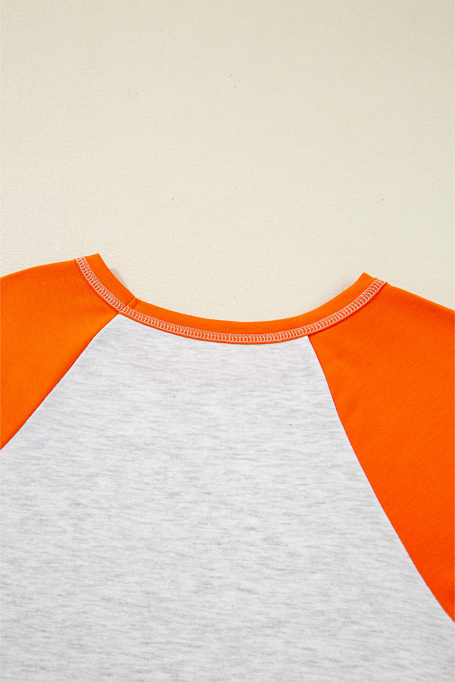 Light Grey Colorblock Raglan Sleeve Loose Fit Top