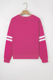 Varsity Striped Sleeve Loose Fit Sweatshirt- 8 Colors