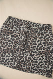 Leopard Print Denim Mini Skirt