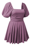 Valerian Square Neck Ruched Puff Sleeve Romper