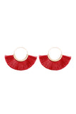 Fan Tassel Hoop Earrings- 9 Colors