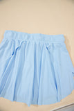 Ribbon Drawstring High-Waist Lined Tennis Skort- 6 Colors