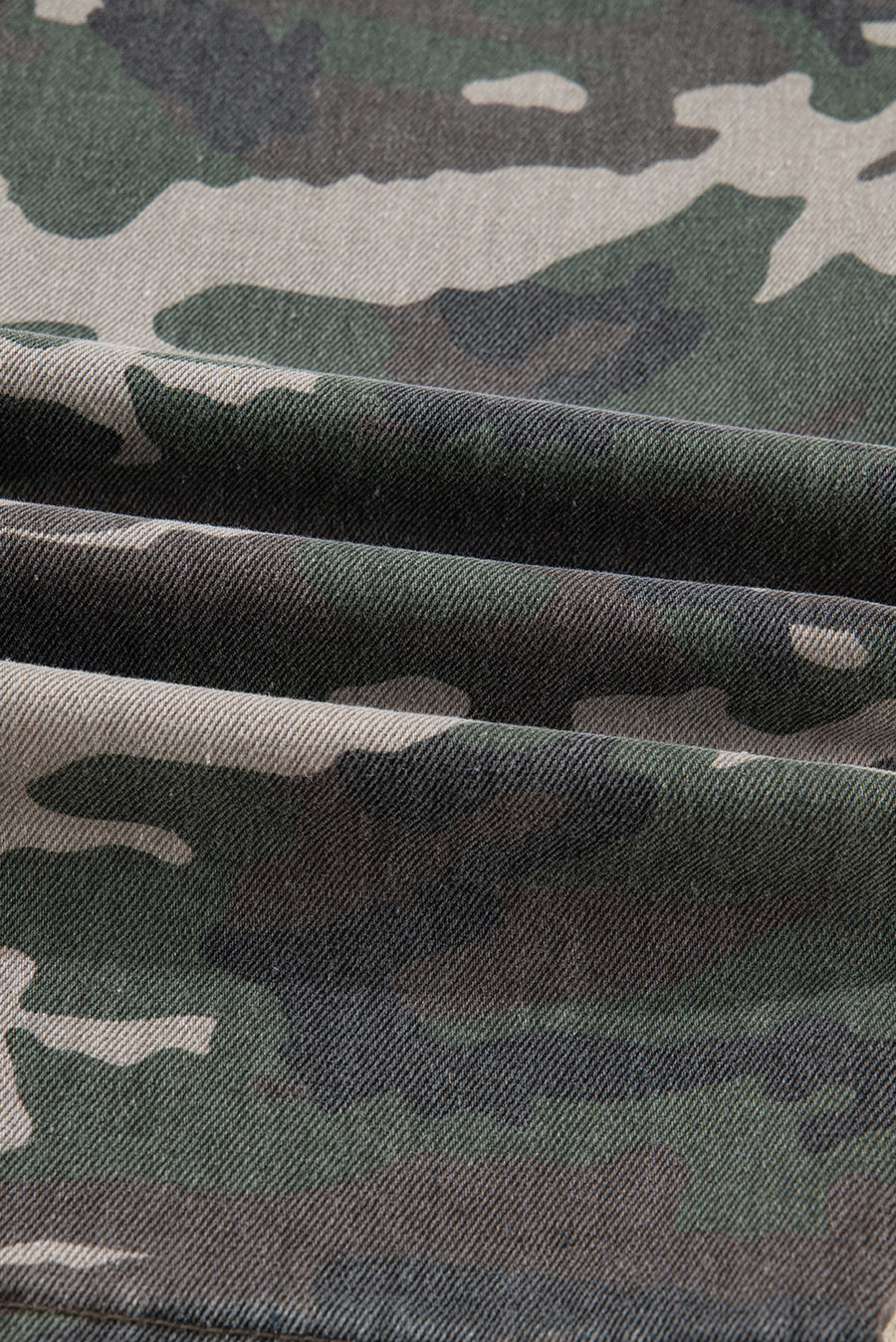 Green Camo Multi Pocket Cargo Wide Leg Jeans